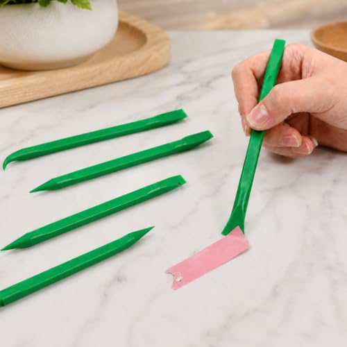 Crevice Cleaning Tool, 9 PCS Carbon Fiber Plastic Scraper Tool Set for Car Detailing - color: Green