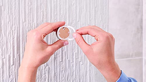 tesa Replacement Adapter Set BK20-2 - 2 x Self-Adhesive, Drill-Free Adapter with Power.Kit Technology for Bathroom Accessories - with Copper Zamak Ring and Tube Glue - Ø 41 mm x 8 mm - style: BK20-2