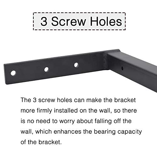 OVOV 6 Pack Heavy Duty Shelf Brackets Wall Mounted Industrial Farmhouse Floating Shelf Brackets with Lip (Black 6") - color: 6 Pcs, size: 6 Inch