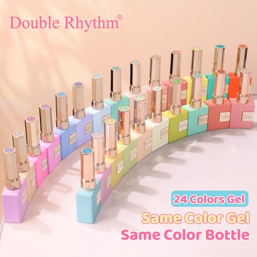 Double Rhythm 28Pcs 0.5Oz Gel Nail Polish Set Same Color Same Bottle Gel Polish Kit Nail Art Manicure Salon DIY at Home for Women (Pastel Candy Collection-T24-5) - color: Pastel Candy