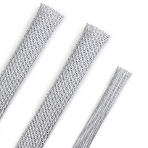 25ft PET Expandable Braided Cable Sleeve 1/6inch(4mm) Pet Braided Cable Sleeve for Audio Video Device Wire Automotive Wire (Grey) - color: Grey, size: 4mm"(1/6 inch)