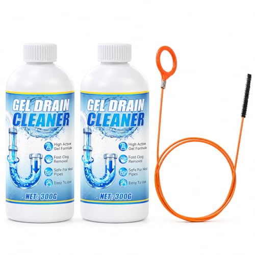Gel Drain Cleaner Clog Remover, 300g Each, 2 Pack