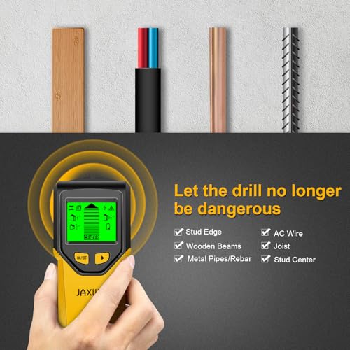 Stud Finder Wall Scanner - 5 in 1 Stud Finder Tool w/Smart Chip and HD LCD Display, Stud Detector Beam Finders for the Center and Edge of Wood AC Wire Metal Studs Joist Pipe (‎Banana) - color: ‎banana