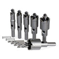 GSTK 10PCS Upgrade Heavy Duty Carbide Hole Saw Kit,with 4*Extra Titanium Plated Pilot Center Drill and 2* Spring，for Hard Metal, Stainless Steel, Iron - size: 6pcs