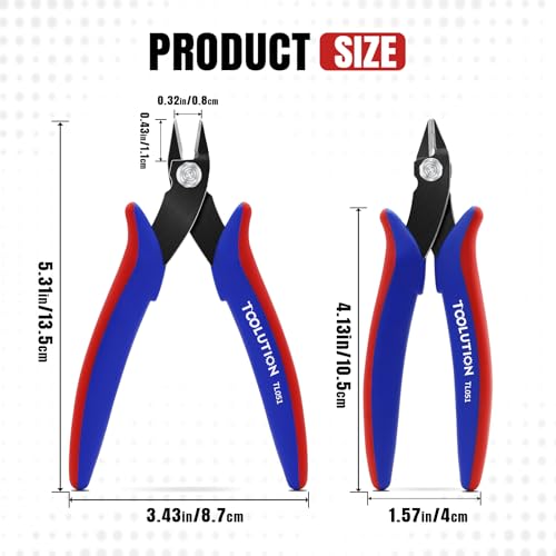 5 Pack Flush Wire Cutters - Small Diagonal Cut Pliers Snips - color: 5"- 5 Pack