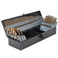 M35 5% Cobalt Drill Bits Set 115PCS (1/16"-1/2", A-Z, 1-60), Straight Shank Jobber Drill Bits, Metal HSS Twist Drill Bits for Stainless Steel Hard Metal and Cast Iron - size: 1/16-1/2 inch, A-Z, #1-60 - 115 PCS - Right Hand