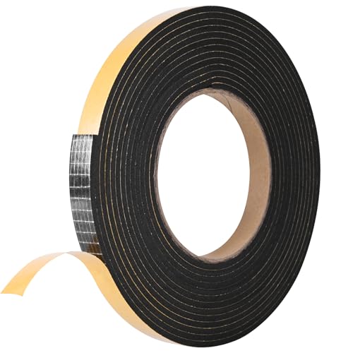 Kikerike Self Adhesive Foam Tape Weatherstrip 1/2In x 1/8In x 13Ft High Density Foam Insulation Strips Seal Weather Stripping with Strong Adhesive for Door and Window Sound Isolation Soundproofing - size: 1/2in x 1/8in x 13Ft