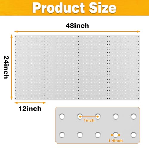 Pegboard Smith Metal Pegboard Panels 12" x 24", 4 Pack Grey Wall Mounted Tool Organizer Boards, Heavy Duty Tool Storage Peg Board for Garage, Workbench, Office, Fits 1/4" Peg Hooks - style: 4 Pack Grey Panels