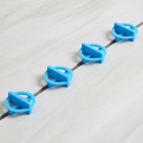 500 Pcs 1/8 Inch (3mm) Tile Spacers, Reusable Plastic Cross Tiles Spacer Blue Removable Wall Floor Leveling Clips for Various Types of Tile Leveling
