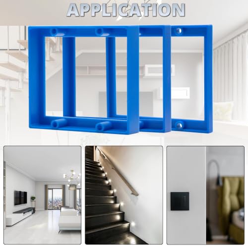 3/4" Double Gang Electrical Box Extender,Blue, Pack of 3 - color: Blue-3/4"