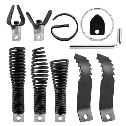8-Piece Drain Snakes Drill Attachment, Used in 50FT-100FT Drain Cleaning Machine, Suitable for 5/16-inch to 3/4-inch Drain Snakes Cable, Tackle Tough Clogs with Precision