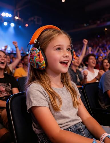 Kids Noise Canceling Earmuffs, 25-30dB Noise Reduction Ear Protection, Adjustable Headband Concert Fireworks, Autism - color: Csyr