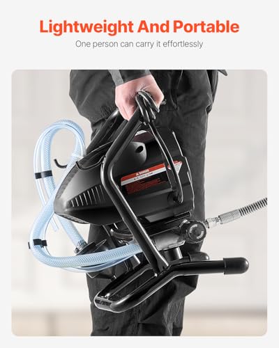 VEVOR Stand Airless Paint Sprayer, 650W High Efficiency Airless Sprayer, 3000PSI Electric Paint Sprayer Machine Extension Rod and Cleaning Kits for Interior and Exterior Furniture/Fence/Home/House - size: 650 W