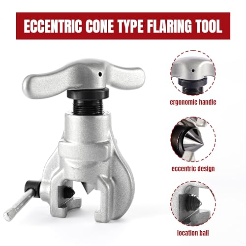 Thorstone 45 Degree Eccentric Flaring Tool Kit for HVAC, Red - size: 7 Sizes (3/16"-3/4")