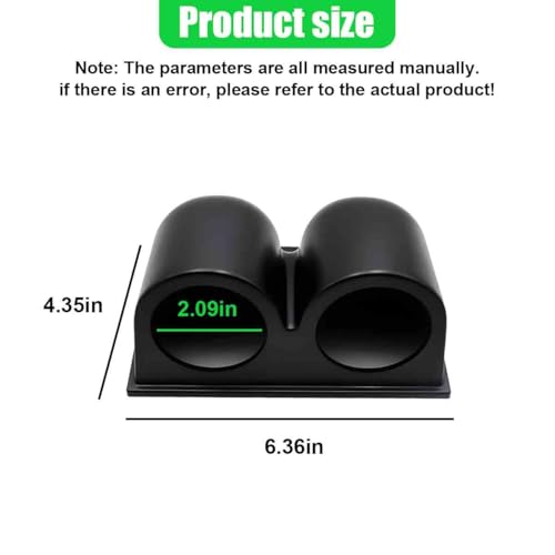 Universal Black 2" 52mm Dual Hole Gauge Dashboard Pod - size: 2Mount