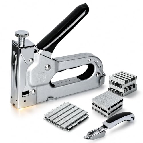 Heavy Duty Staple Gun, 3-in-1 Adjustable Stapler with Remover and Staples