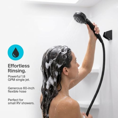 Dura Faucet DF-SA400K-MB RV Handheld Shower Head Hose Kit (Matte Black) - color: Matte Black, size: Full Kit