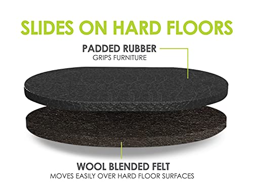 Slipstick 9-1/2” x 5-3/4” Oval Heavy Furniture Movers for Hardwood Floors (4 Pack) Premium Reusable Felt Furniture Sliders for Moving Heavy Appliances & Furniture on Hard Surfaces, CB139 - size: 9-1/2" x 5-3/4" Oval (For Hardwood)