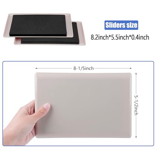8 Pack Furniture Sliders for Carpet, 8-1/5"x 5-1/2" Large Furniture Sliders, Sliders for Furniture on Carpet Surface, Make Heavy Furniture Moving a Breeze!