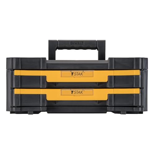 DEWALT TSTAK Tool Storage Organizer with Double Drawers, Holds Up to 16.5 lbs. (DWST17804) - size: 17.3 x 12.3 x 6.9 inches (Pack of 1)