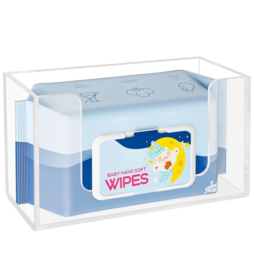 Wipe Holder Wall Mount Dispenser for Bathroom Tissue Box Acrylic Clear - color: Clear
