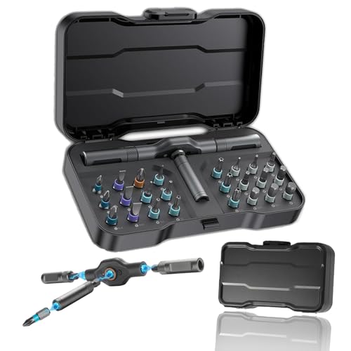 24-in-1 Magnetic Screwdriver Set, DIY Ratchet Screwdriver Set with Detachable Handle, Portable Compact Repair Tool Kit for Furniture Laptop Electronicsv Bicycle - style: 24 in 1