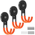 3 PCS Magnetic Garage Storage Hooks, Strong Magnetic Hooks Heavy Duty, Large Magnet Hooks for Hanging Heavy Duty Garage Tools and Garden Tools - color: 2.6in Magnet-3 Pack-Orange