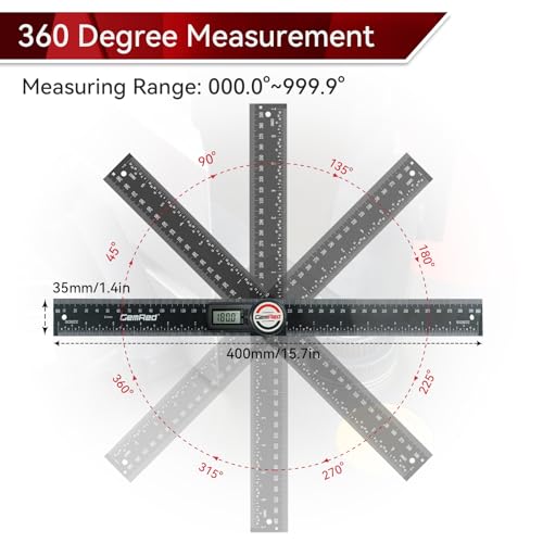 GemRed Digital Protractor Digital Angle Finder Ruler - color: Black