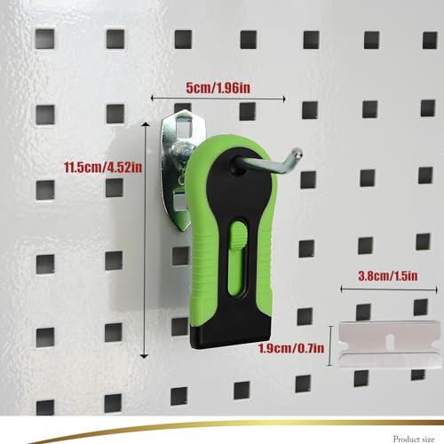 EHDIS Car Sticker Remover Glass Cooktop Razor Scraper with 10pcs Replace Blades for Label,Glue,Paint,Adhesive Remover,Oven Door, Stove Cleaning (Green) - color: Green