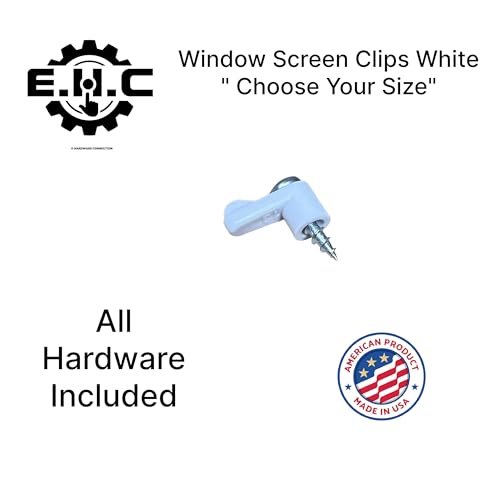 Window Screen Clips / “White” Plastic (Choose Your Size! /Size Run Flush up to 1-3/16” Offset) New or Replacement (10 Pack with All Needed Hardware Included) by E.H.C. (Flush) - size: Flush