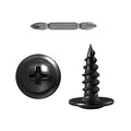 Wensilon（600 pcs）#6×1/2" Phillips Truss Head Wood Screws Black Galvanizing Quick Metal Self Tapping. - color: Black, size: #6×1/2"
