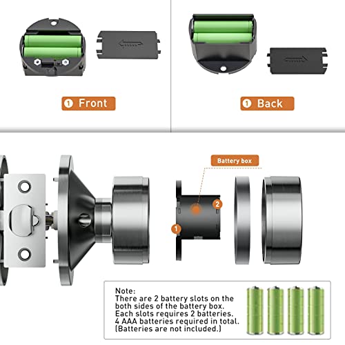 Keyless Entry Door Lock, Door Knob with Keypad, Smart Code Door Lock, Mute Mode, Passage Function, Easy to Install, Satin Nickel - size: Satin Nickel 1 Pack
