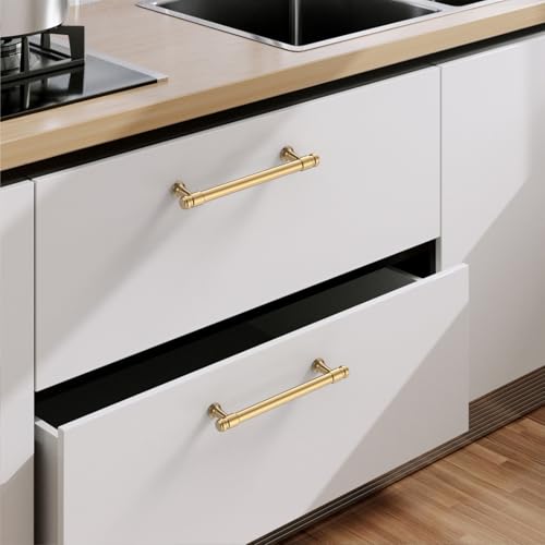 9BUILD 10 Pack 5 Inch Champagne Bronze Cabinet Handles,Kitchen Hardware - color: Champagne Bronze, size: 5"/128MM Hole Center