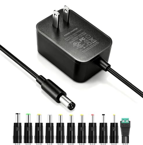 9V 2A Power Supply AC Adapter DC 2 Amps for 100mA-2000mA 9 Volt Electronics