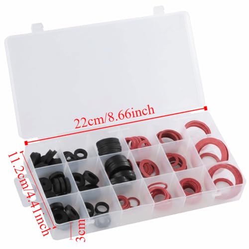 141 Pieces Rubber Flat Washers & O-Ring Assortment Kit, Multi-Size Sealing Gaskets for Plumbing, Automotive & Industrial Applications