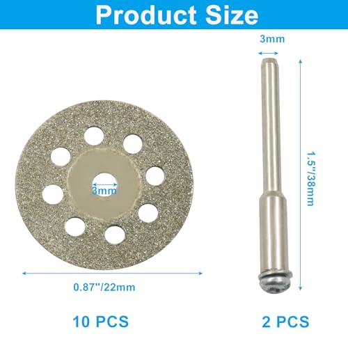 Bivethoi 12 Pack 22mm Mini Diamond Coated Cutting Off Wheels Discs - style: 22mm(12 Pack)