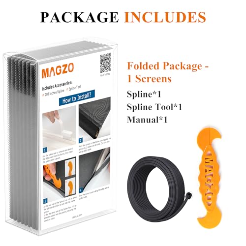 MAGZO Window&Door Screen Replacement Kit, 59" W x 106" L, Grey - color: Gray, size: 59"W x 106"L
