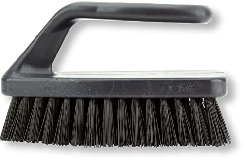 SPARTA Heavy Duty Scrub Brush, Hand Brush with Iron Shape Handle Design for Scrubbing Kitchen Pots and Pans or Bathroom Sink and Shower, 6 Inches, Black, Twin - color: Black, size: 6 Inches (Pack of 1)