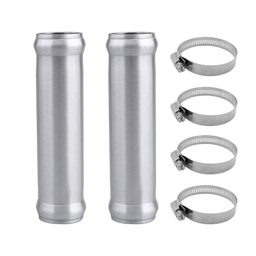 AC PERFORMANCE 3/4" (19mm) OD Aluminum Alloy Hose Joiner Silicone Pipe Connector Bead, 4" Length with 304 SS Clamps, Pack of 2 - size: 3/4" (19mm) - 2PCS