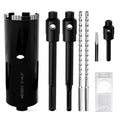Diamond Core Drill Bit 3"(76mm) with Pilot Bit & Adapters (SDS Plus & Hex) – Upgraded Welded Segments, 8.6" Depth – for Concrete, Solid Brick, Hollow Brick, Masonry & More - size: (3"/76mm)