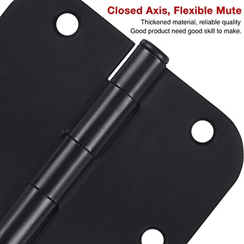 TDCHINGES Rounded Door Hinges Matte Black 3.5 x 3 1/2" Inch Heavy 3 Pack - color: Matte Black-Rounded, size: 3 Pack-no squeak