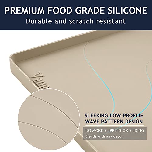 Heavy Duty Silicone Under Sink Mats for Kitchen Waterproof 31" x 22", Extra Thick Under Sink Rubber Mat Drip Tray, Raised Edge Under Sink Liner,Prevent Drips, Leaks, Spills,Taupe - color: Beige, size: 31'' x 22'' x 1''