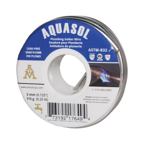 AIM Plumbing Solder Kit with solder wire, flux and brush, Solder for Plumbing Repairs (113g / 4oz) - size: Plumbing Kit (4oz Solder, 2oz Flux, Brush)
