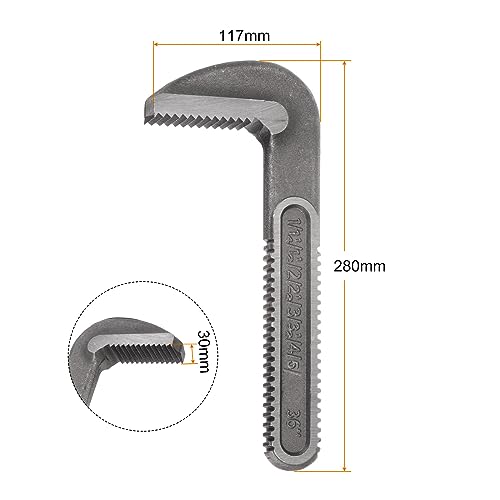 HARFINGTON Pipe Wrench Hook Jaw 36" Plumbing Wrench Replacement Jaws Carbon Steel for 36" Adjustable Wrench - size: 36"