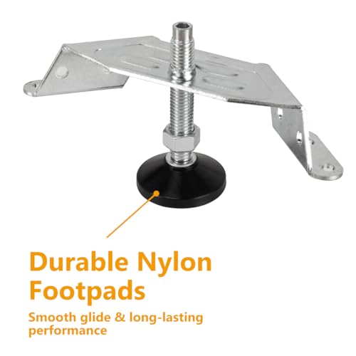 POWERTEC Corner Leveling Feet 4PK, Heavy Duty Adjustable Corner Bracket Levelers with Nylon Foot for Cabinets, Vanities, Furniture & Shelves (71157) - size: Set of 4, style: Corner leveling feet