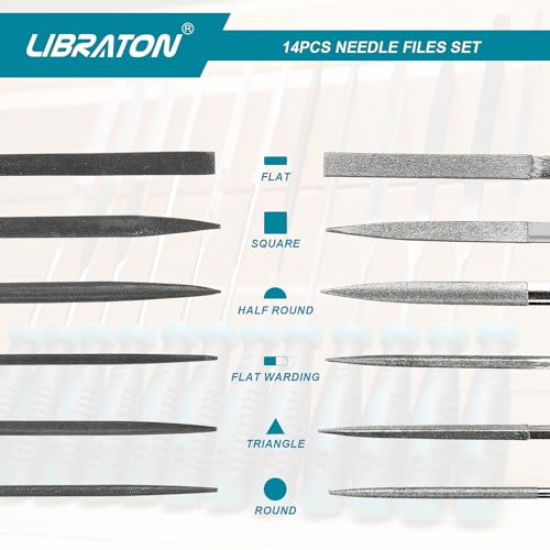 LIBRATON Needle File Set, Diamond Needle File Set, 14PCS Small File Set - style: Needle File-14PCS