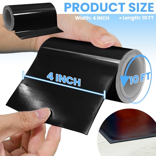 Tikfoam Waterproof Repair Tape for Fabric, Plastic, Awning, RV Underbelly, Tarp, Tent, Sail and Boat Cover Outdoor Repair Patch, Heavy Duty,4 Inch x 10FT Black - color: Black, size: 4 inch x 10FT