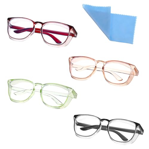Ptwola Clear Safety Glasses Nurses Goggles Protective Eyewear Lab Goggles Side Protect and Clean Cloth Assistant Accessories - color: Black, Purple, Champagne, Green