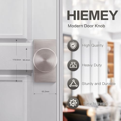 Brushed Satin Nickel Door Knobs Privacy Door Knobs Interior with Lock - color: Brushed Nickel