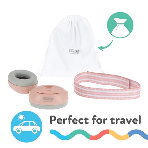 Nuby Soft Sounds Noise-Canceling Earmuffs with Travel Case - color: Pink